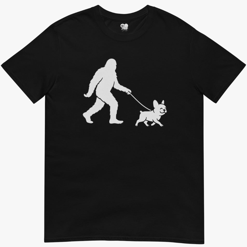 Bigfoot Walking frenchie T-Shirt