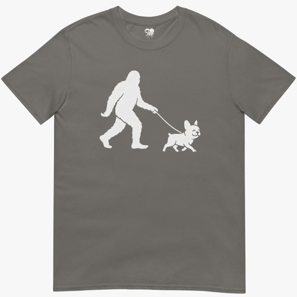 Bigfoot Walking frenchie T-Shirt