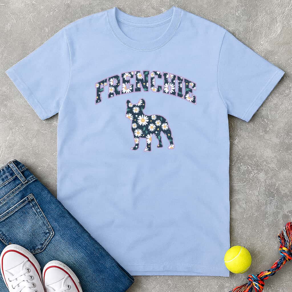purple floral frenchie T-Shirt - T-Shirt - Heartfur