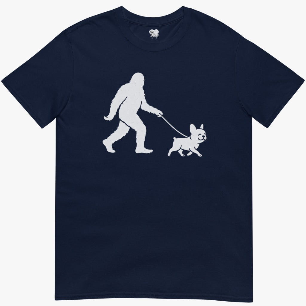 Bigfoot Walking frenchie T-Shirt