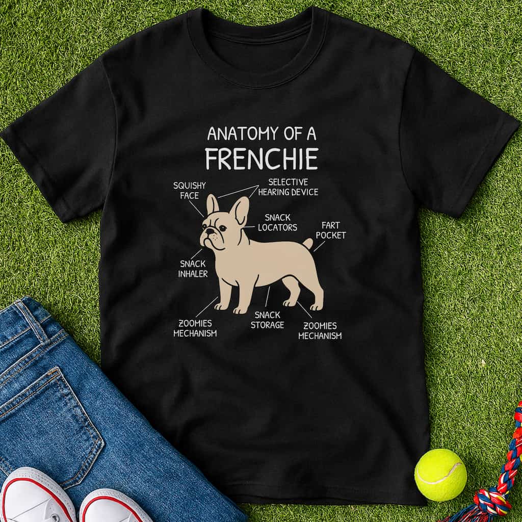 anatomy of a frenchie T-Shirt Black / S Heartfur