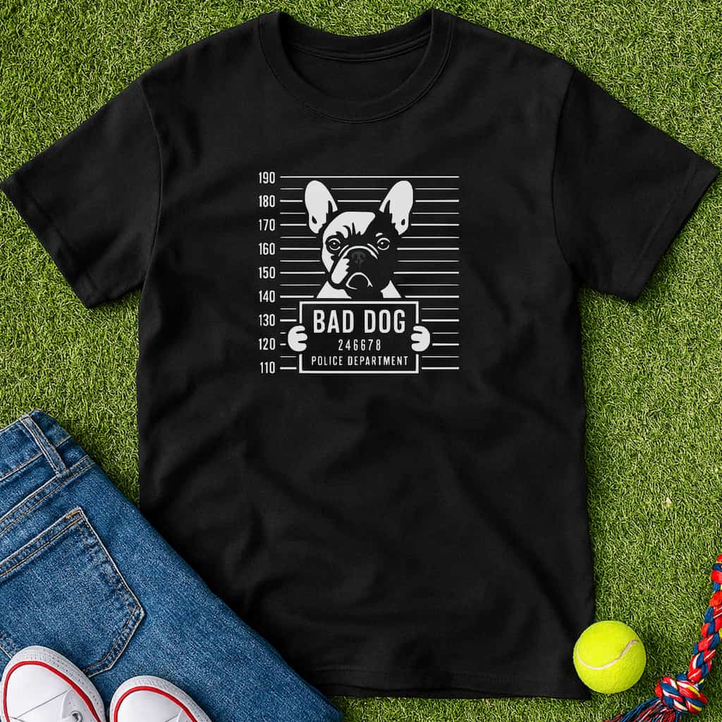 Bad dog (Frenchie edition) T-Shirt Black / S Heartfur
