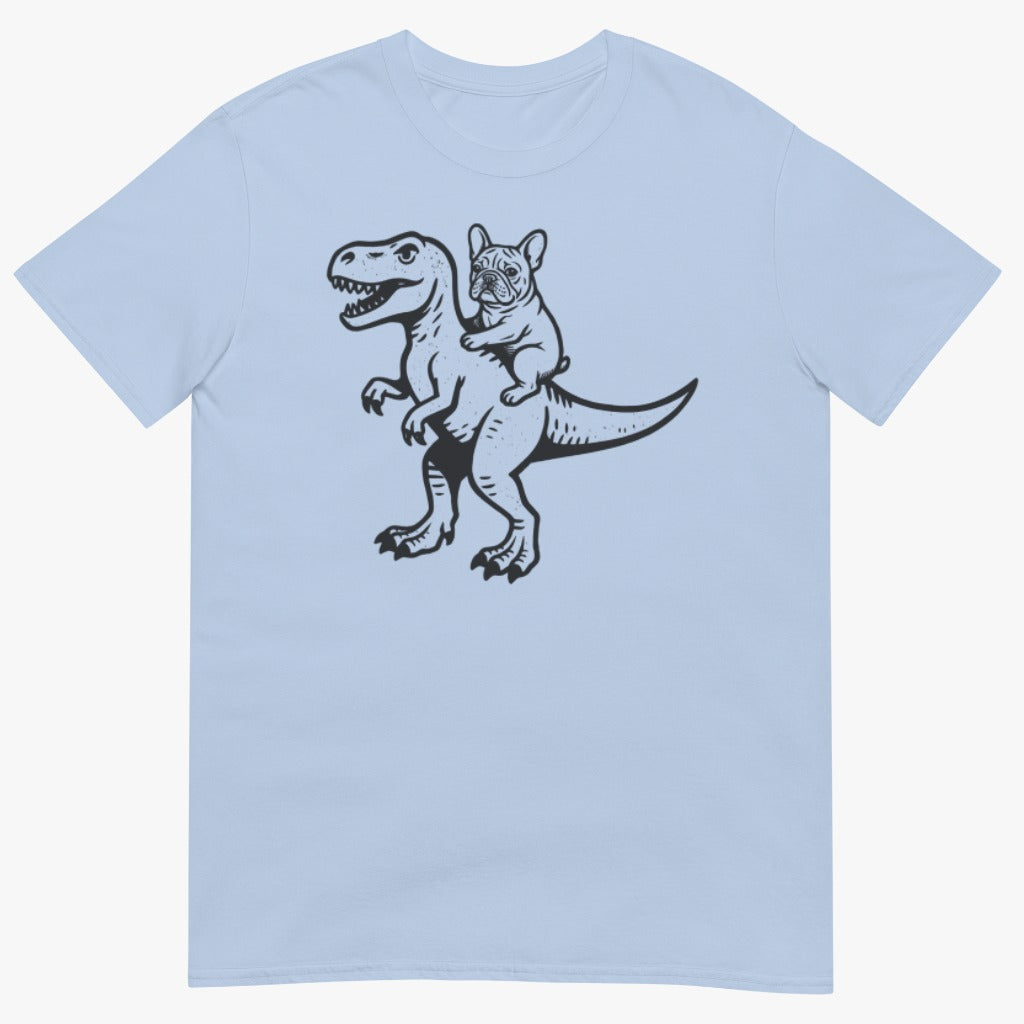 Frenchie riding dino T-Shirt