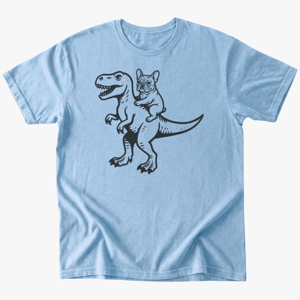 Frenchie riding dino T-Shirt