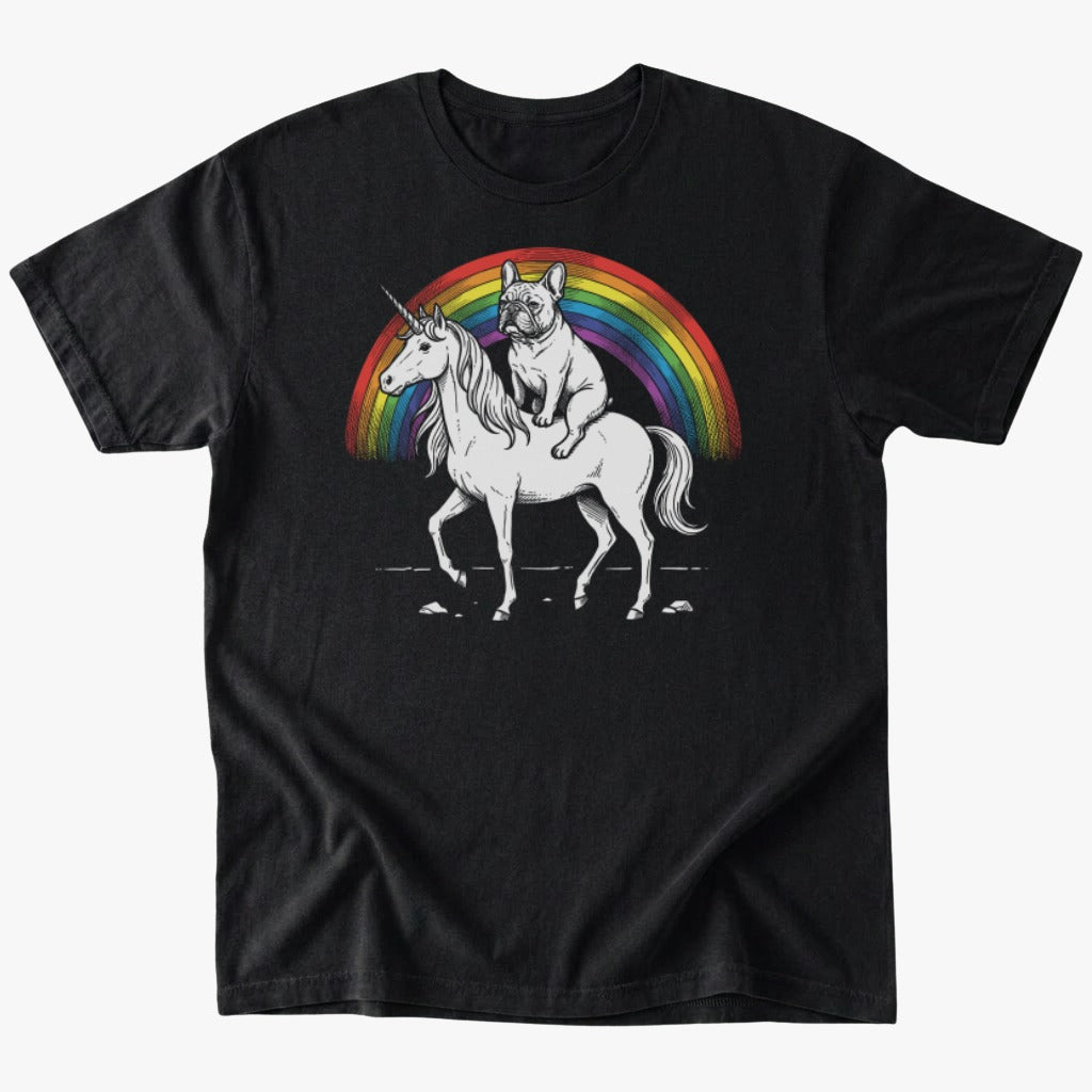 Frenchie Riding Unicorn T-Shirt