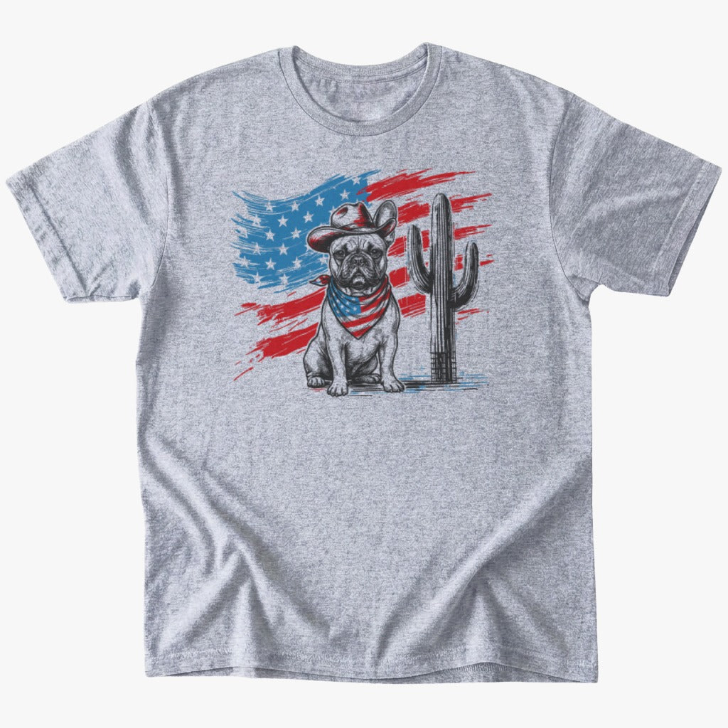 Patriotic western Frenchie T-Shirt