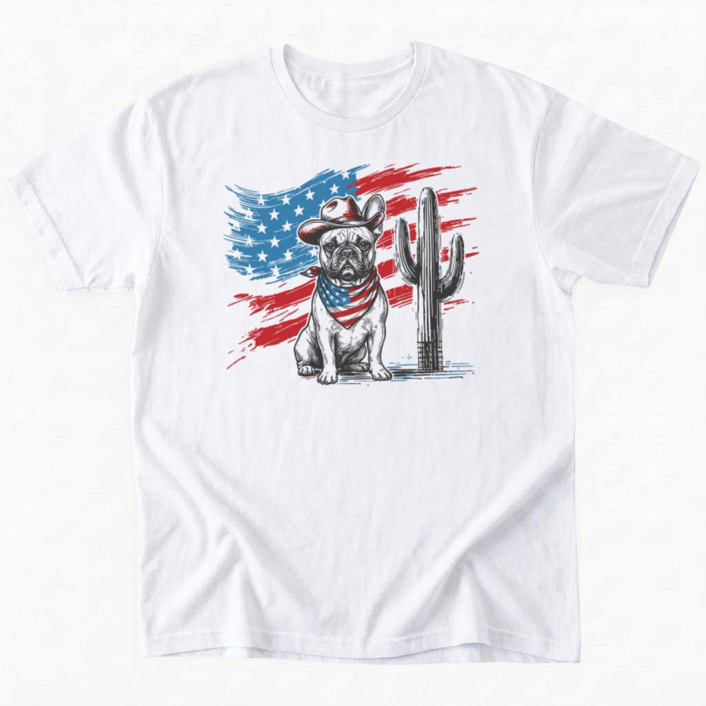 Patriotic western Frenchie T-Shirt