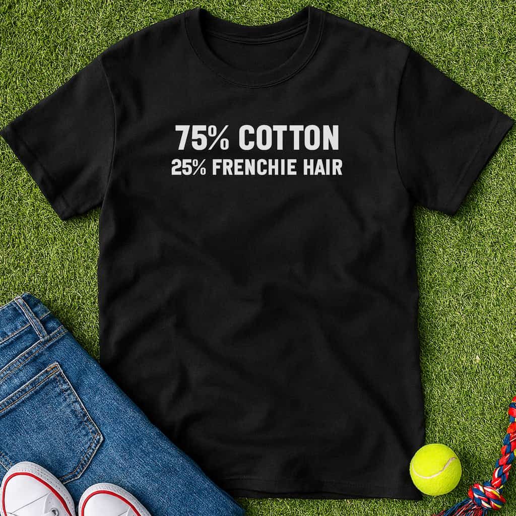 25% frenchie hair T-Shirt Black / S Heartfur