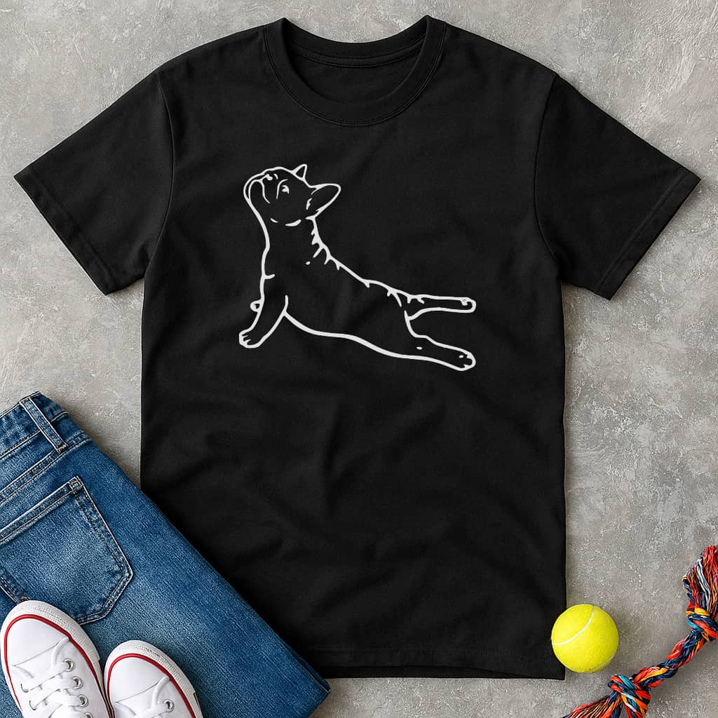 frenchie yoga T-Shirt - T-Shirt - Heartfur