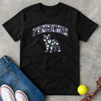 purple floral frenchie T-Shirt - T-Shirt - Heartfur