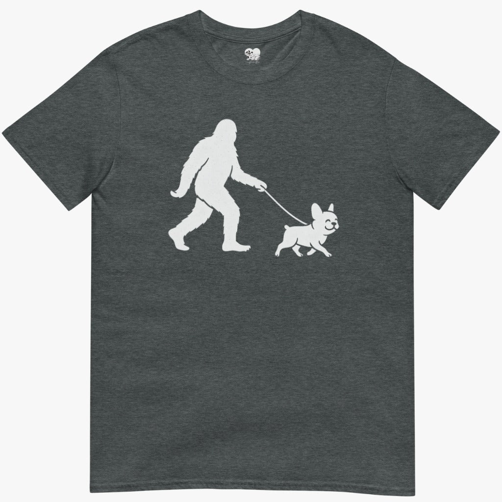 Bigfoot Walking frenchie T-Shirt