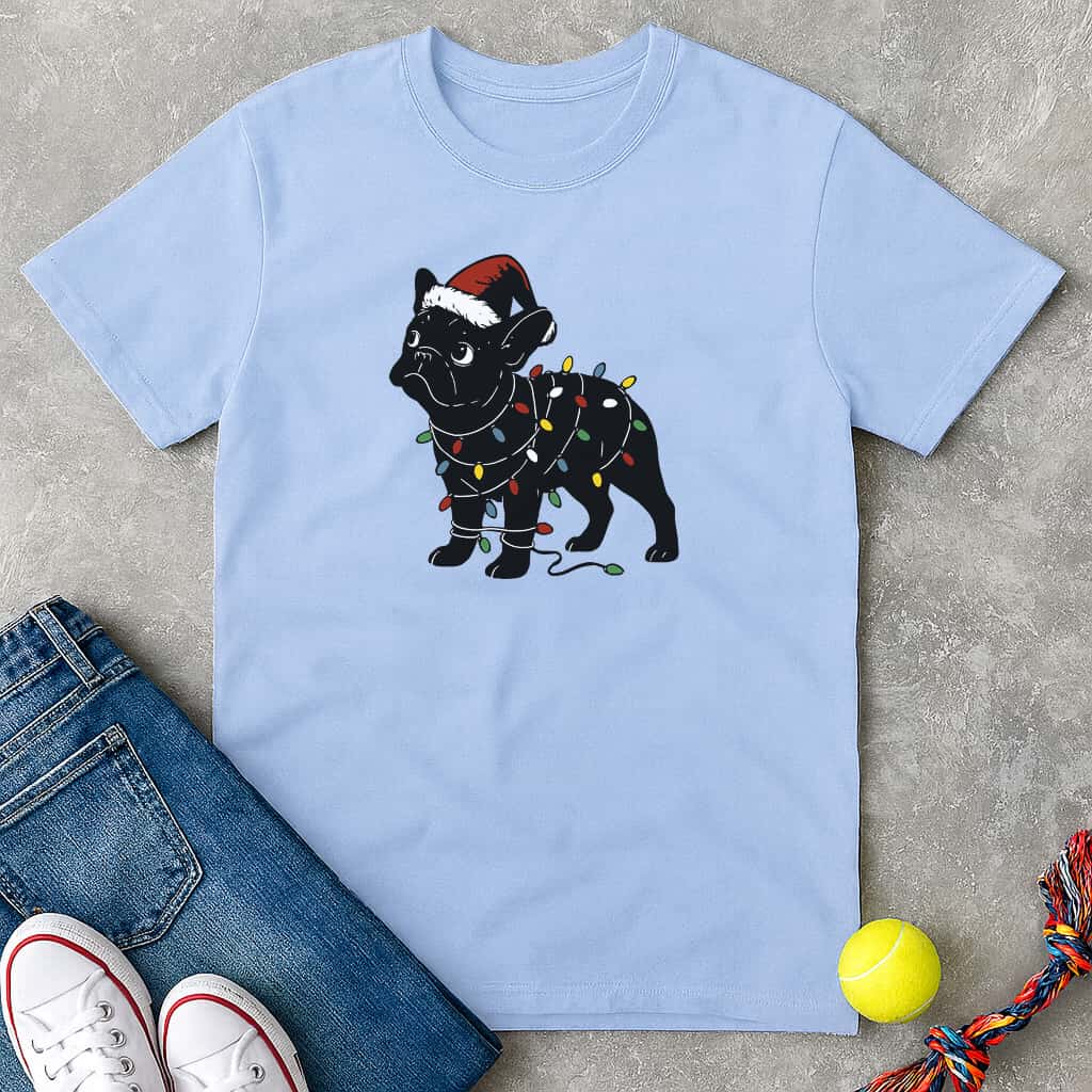 Frenchie Christmas Lights T-Shirt - T-Shirt - Heartfur