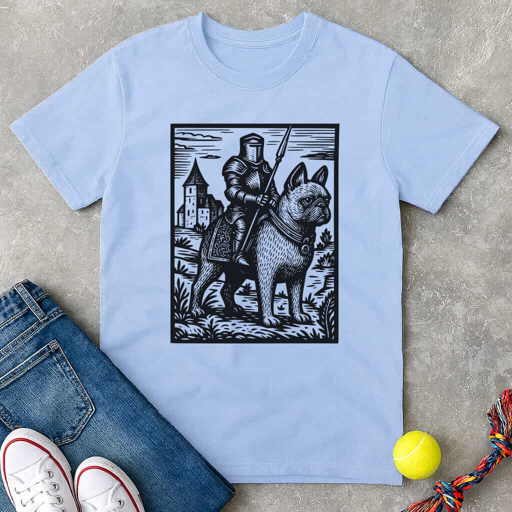 Knight frenchie Rider Vintage T-Shirt - T-Shirt - Heartfur