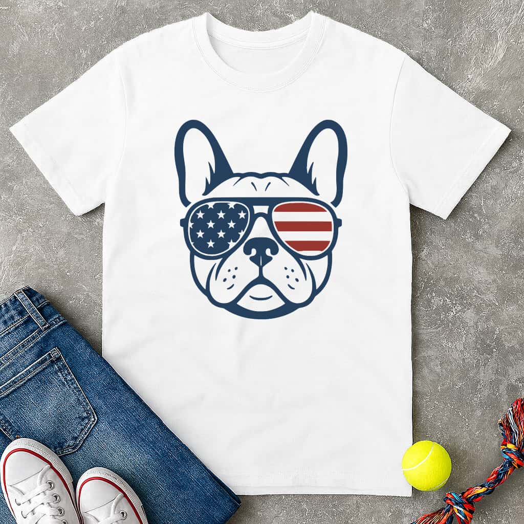 Patriotic Frenchie T-Shirt - T-Shirt - Heartfur