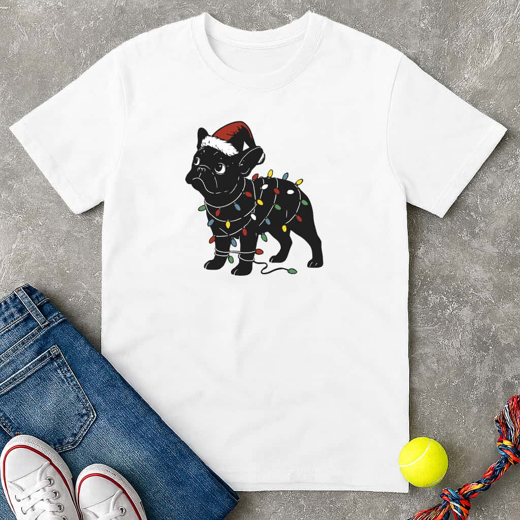 Frenchie Christmas Lights T-Shirt - T-Shirt - Heartfur