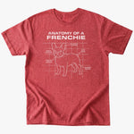 anatomy of a frenchie T-Shirt - Heather Red - Heartfur