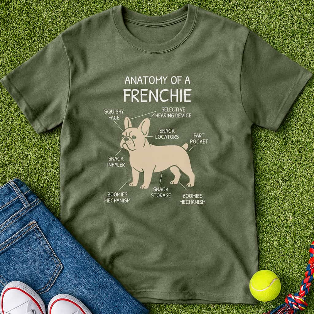anatomy of a frenchie T-Shirt Military Green / S Heartfur