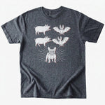 Bat Pig T-Shirt - Dark Heather - Heartfur