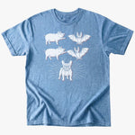 Bat Pig T-Shirt - Heather Indigo - Heartfur
