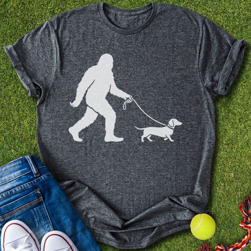 Bigfoot Walking Doxie T-Shirt - T-Shirt - Heartfur