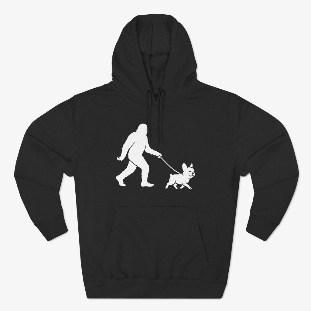 Bigfoot Walking frenchie Hoodie - Black - Heartfur