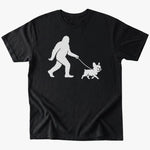 Bigfoot Walking frenchie T-Shirt - Black - Heartfur