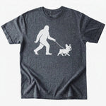 Bigfoot Walking frenchie T-Shirt - Dark Heather - Heartfur