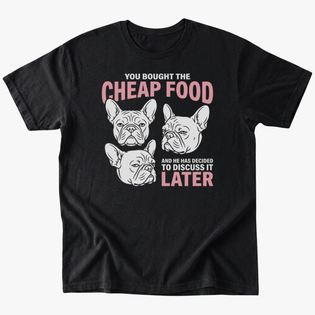 Cheap food T-shirt - Black - Heartfur