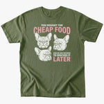 Cheap food T-shirt - Military Green - Heartfur