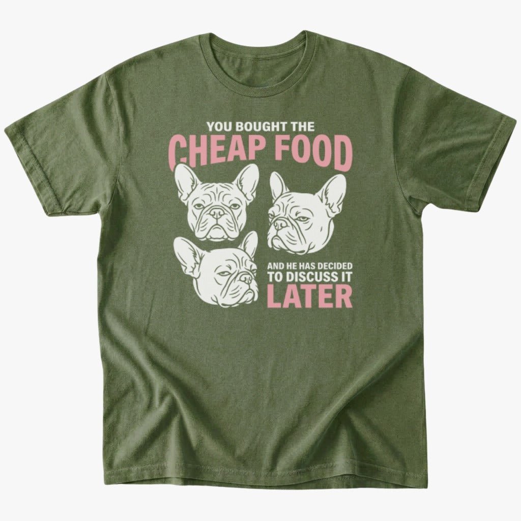 Cheap food T-shirt - Military Green - Heartfur
