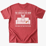 Couch is his T-shirt - Heather Red - Heartfur