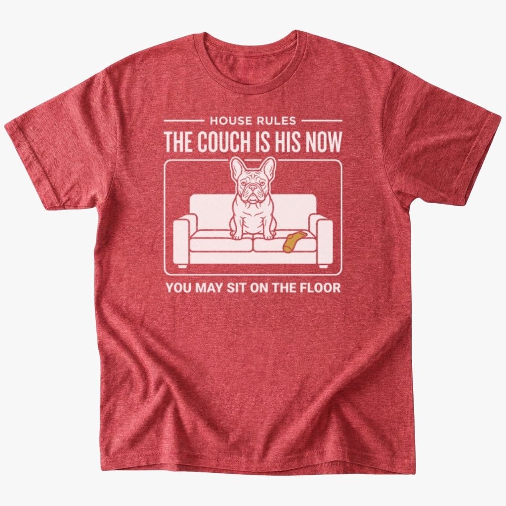 Couch is his T-shirt - Heather Red - Heartfur