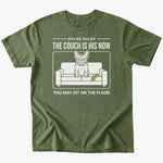 Couch is his T-shirt - Military Green - Heartfur