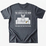 Couch is his T-shirt - Dark Heather - Heartfur