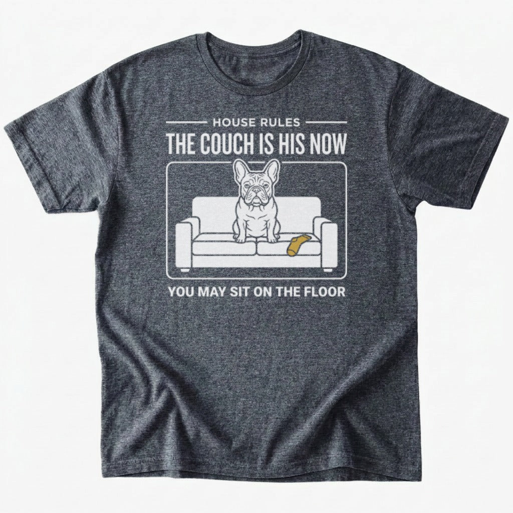 Couch is his T-shirt - Dark Heather - Heartfur