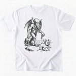 Cthulhu walking frenchie T-Shirt - White - Heartfur