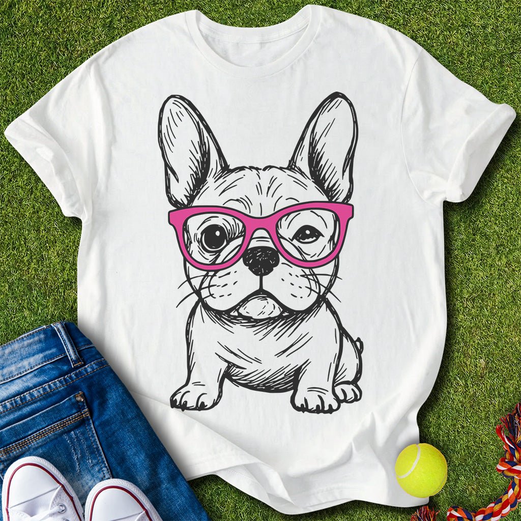 Cute Frenchie with glasses T-Shirt