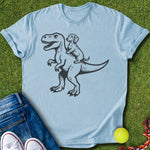 Doxie riding dino T-Shirt - T-Shirt - Heartfur