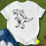 Doxie riding dino T-Shirt - T-Shirt - Heartfur
