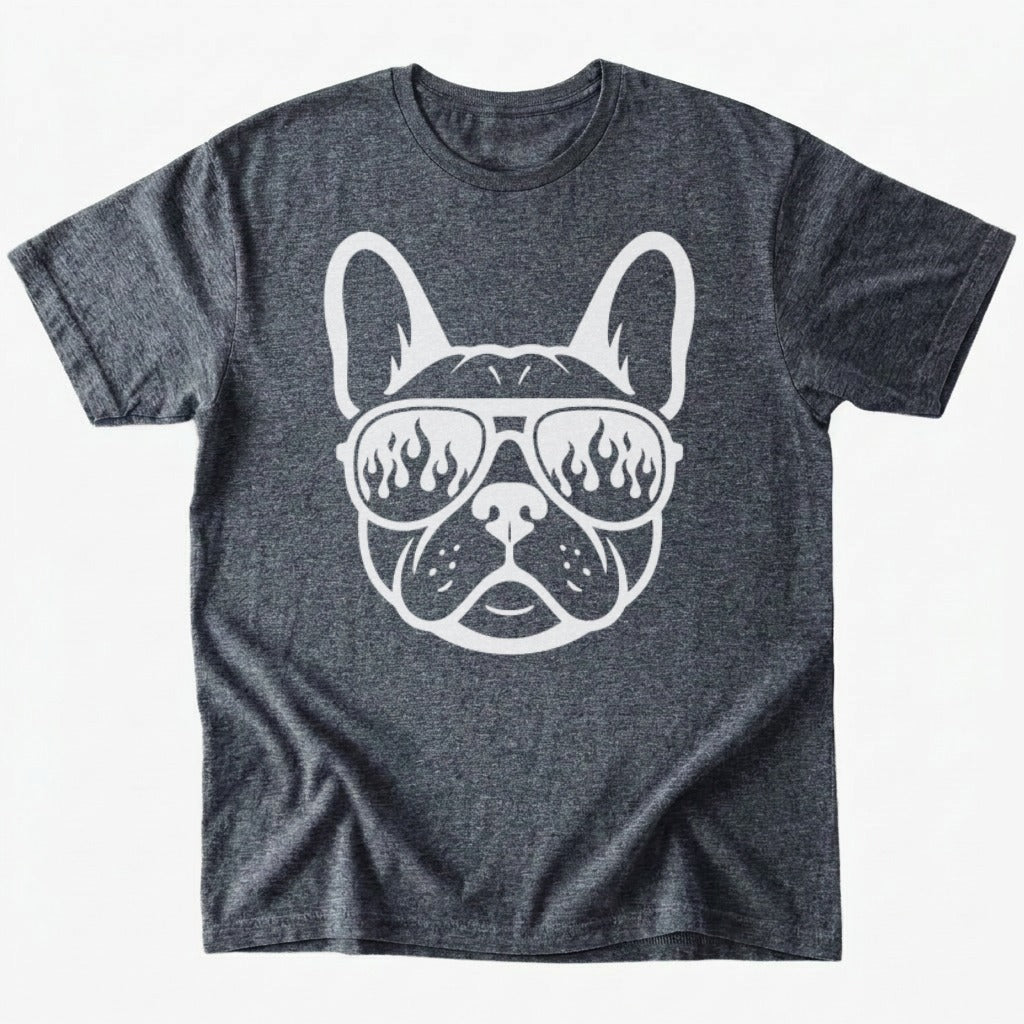Fire x frenchie T-Shirt - Dark Heather - Heartfur