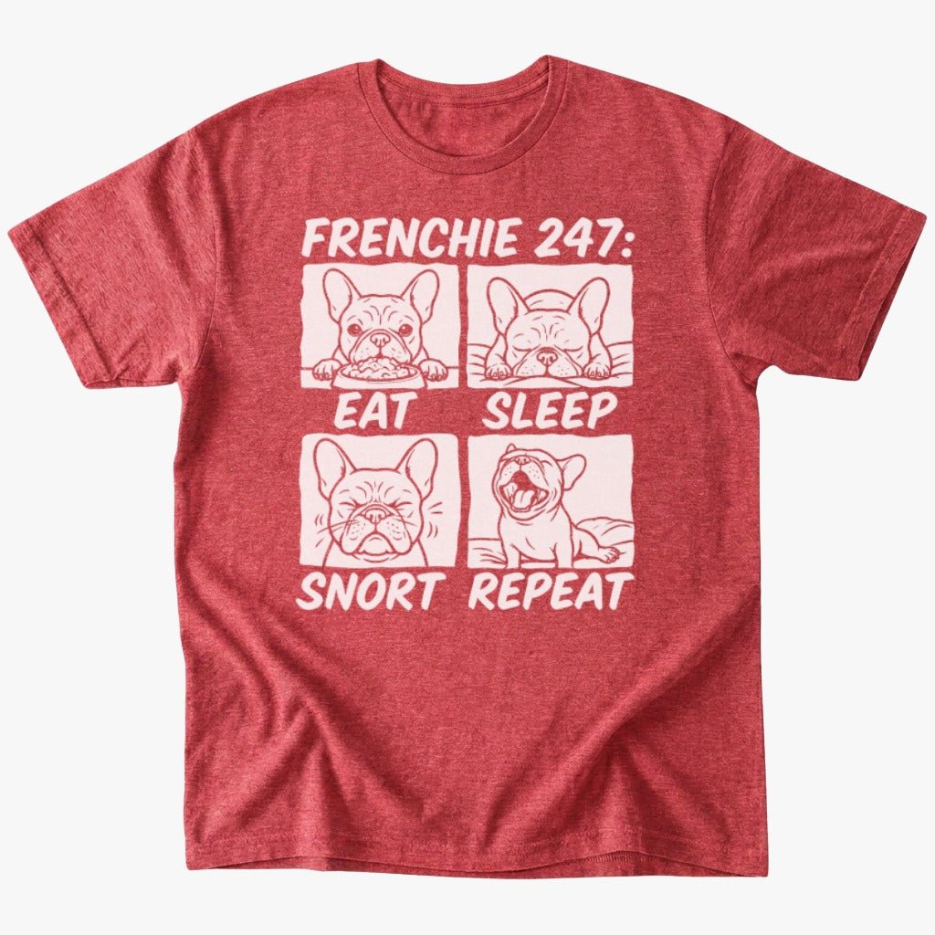 Frenchie 247 T-Shirt - Heather Red - Heartfur