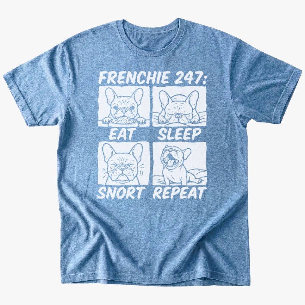 Frenchie 247 T-Shirt - Heather Indigo - Heartfur