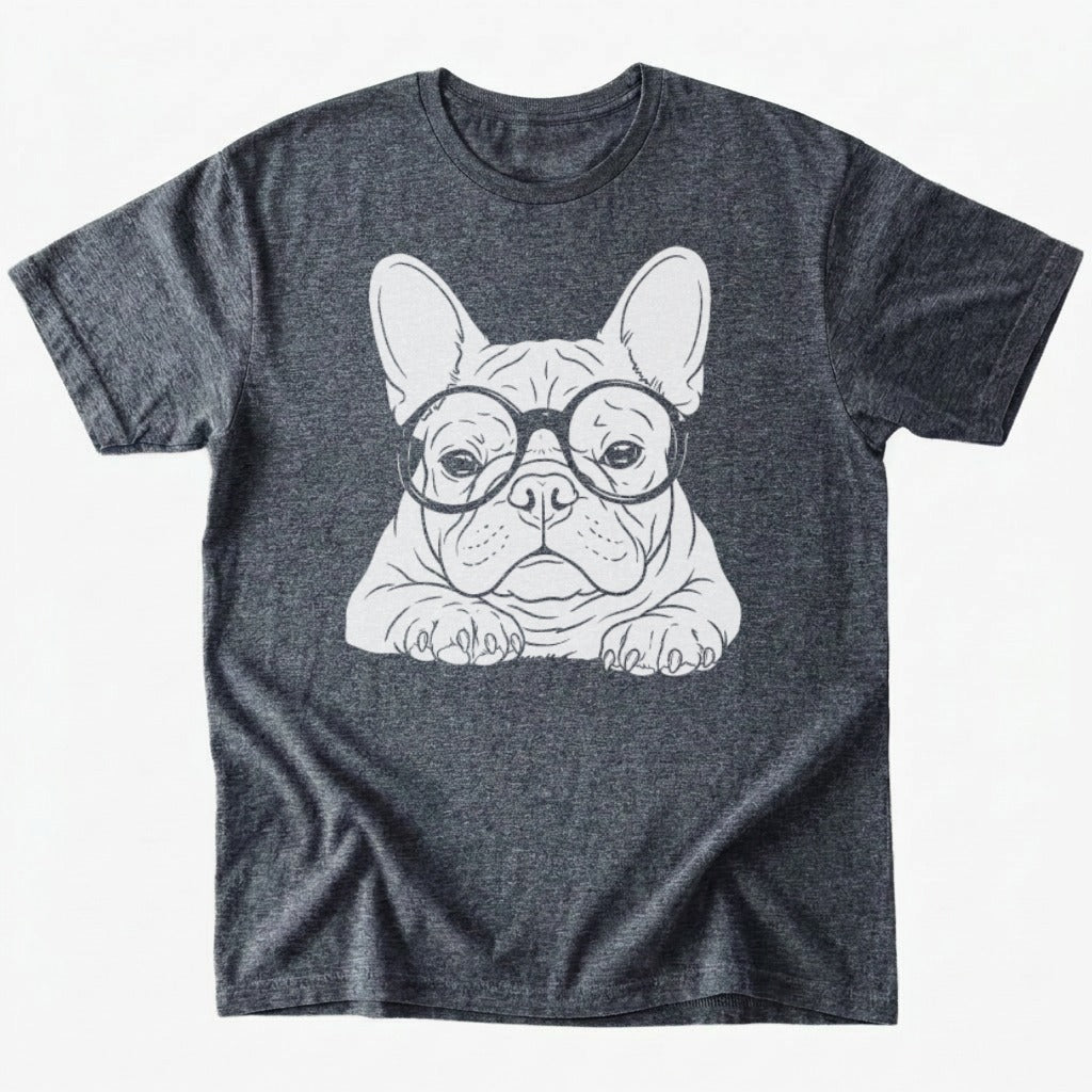 Frenchie Cuteness T-Shirt - Dark Heather - Heartfur