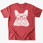 Frenchie Cuteness T-Shirt - Heather Red - Heartfur