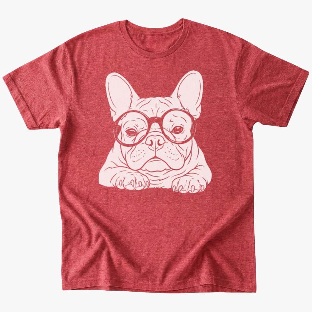 Frenchie Cuteness T-Shirt - Heather Red - Heartfur