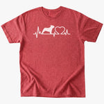 Frenchie Heartbeat T-Shirt - Heather Red - Heartfur