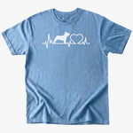 Frenchie Heartbeat T-Shirt - Heather Indigo - Heartfur
