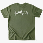 Frenchie Heartbeat T-Shirt - Military Green - Heartfur