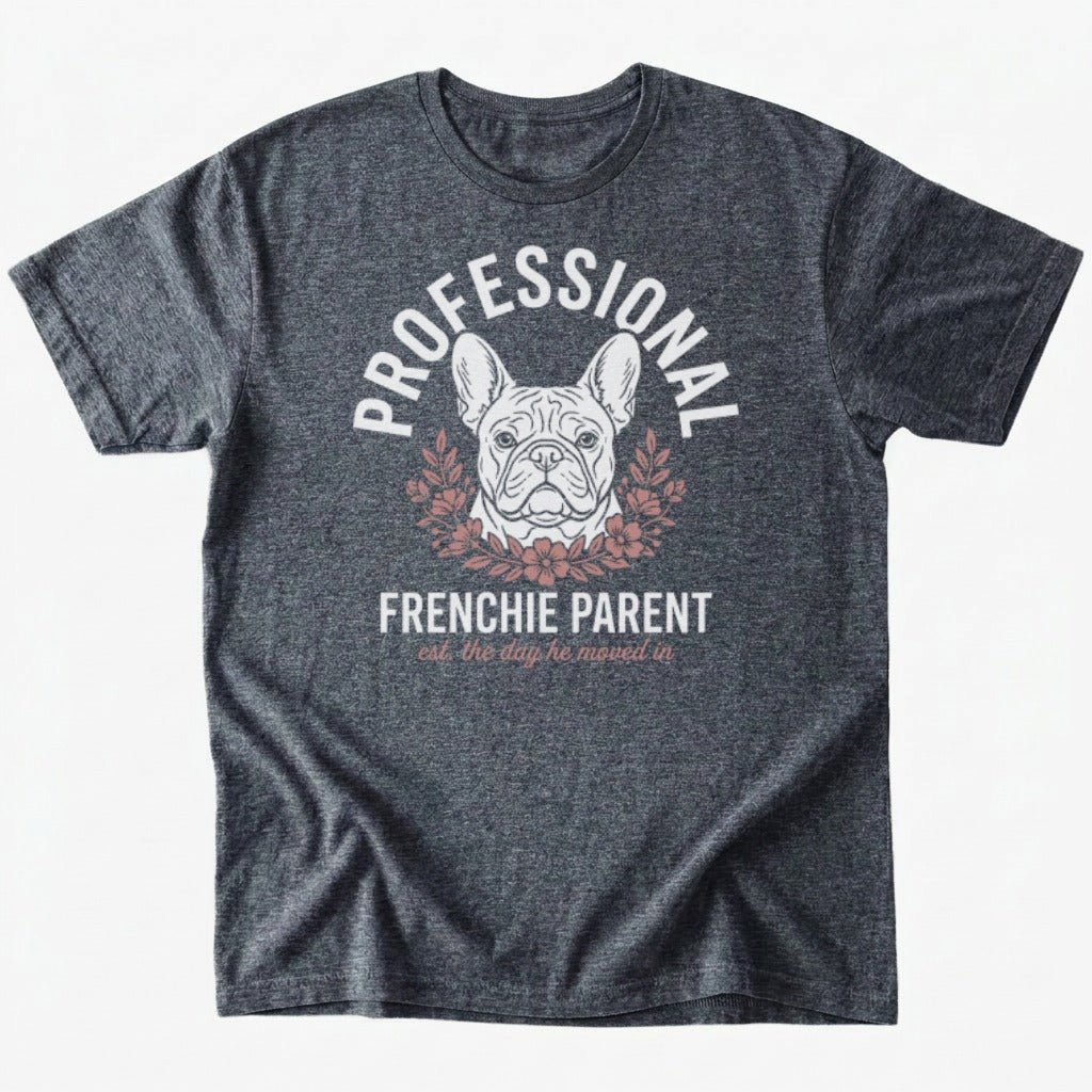 Frenchie parent T-shirt - Dark Heather - Heartfur