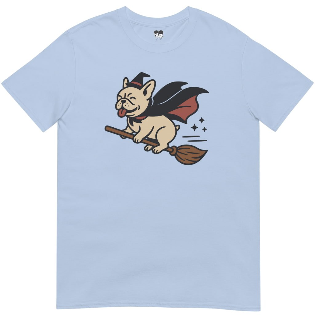 Frenchie riding broom T-Shirt - T-Shirt - Heartfur